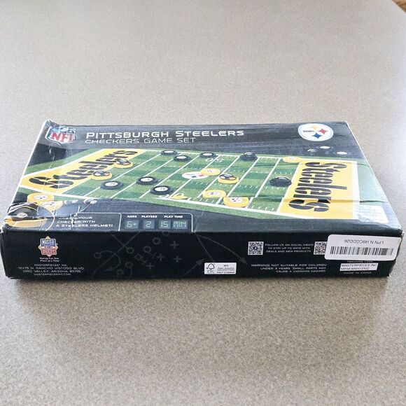 NFL Pittsburgh Steelers Checkers Board Game Set Open Box Complete New Tailgating - Picture 10 of 11
